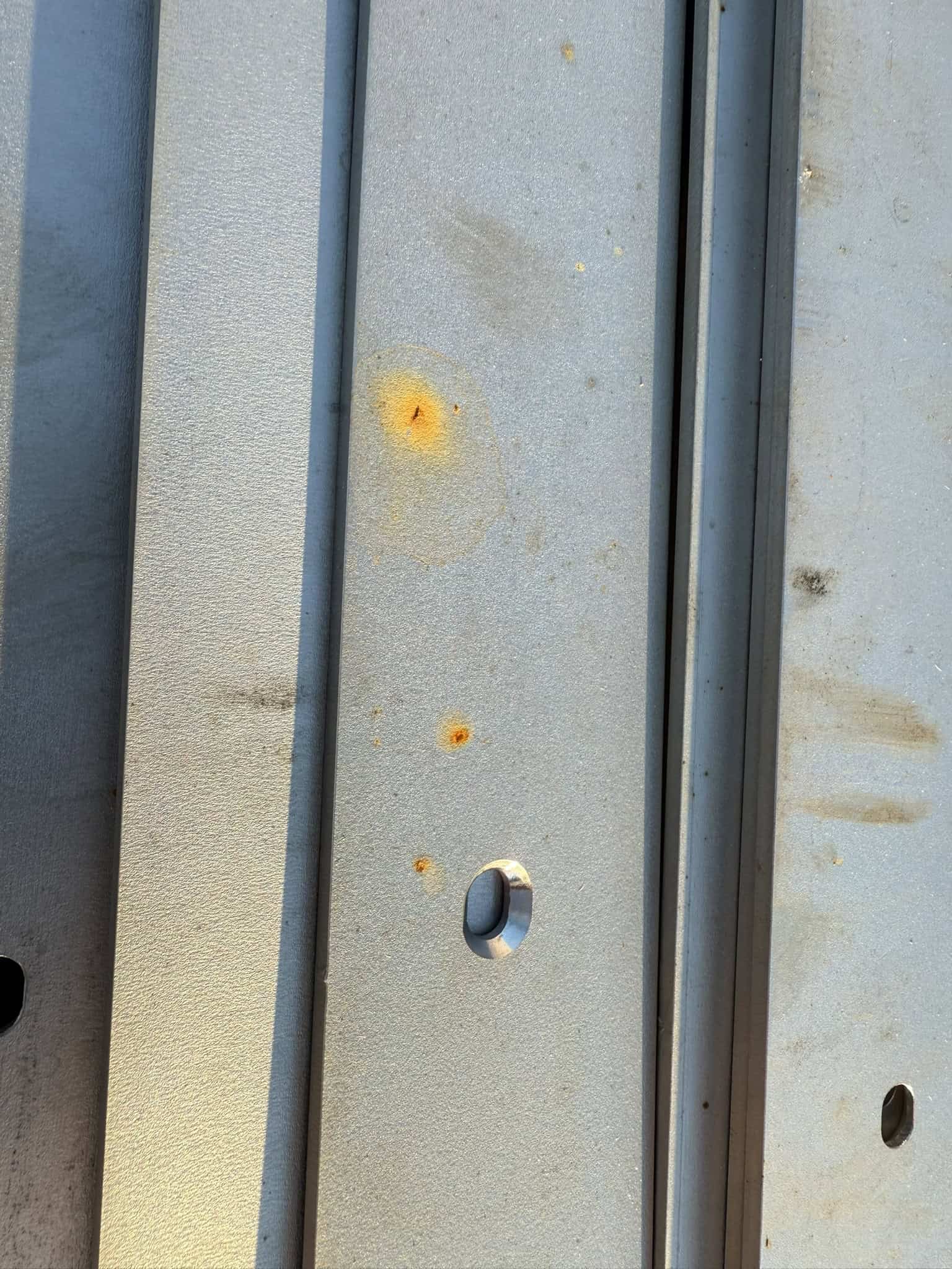 free iron contamination on stainless steel. This can happen if stainless steel isn't pickled and passivated properly.